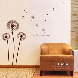 Art Decor Romantic Dandelion Wall Stickers Vinyl  