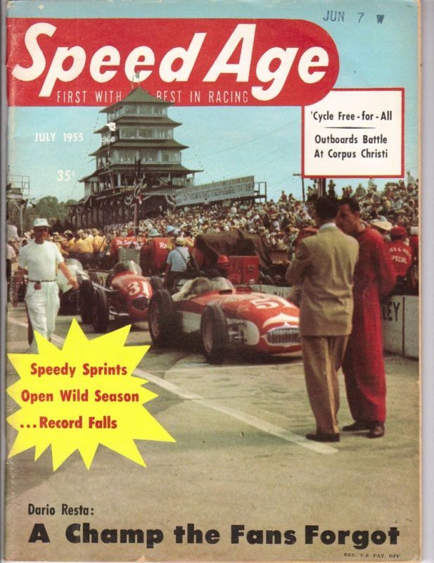 JULY 1955 SPEED AGE RACING MAGAZINE DARIO RESTA  