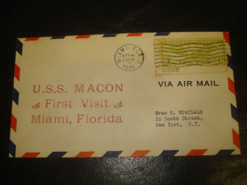 USS MACON ZRS 4 airship ZEPPELIN blimp dirigible visit MIAMI FL 1934 