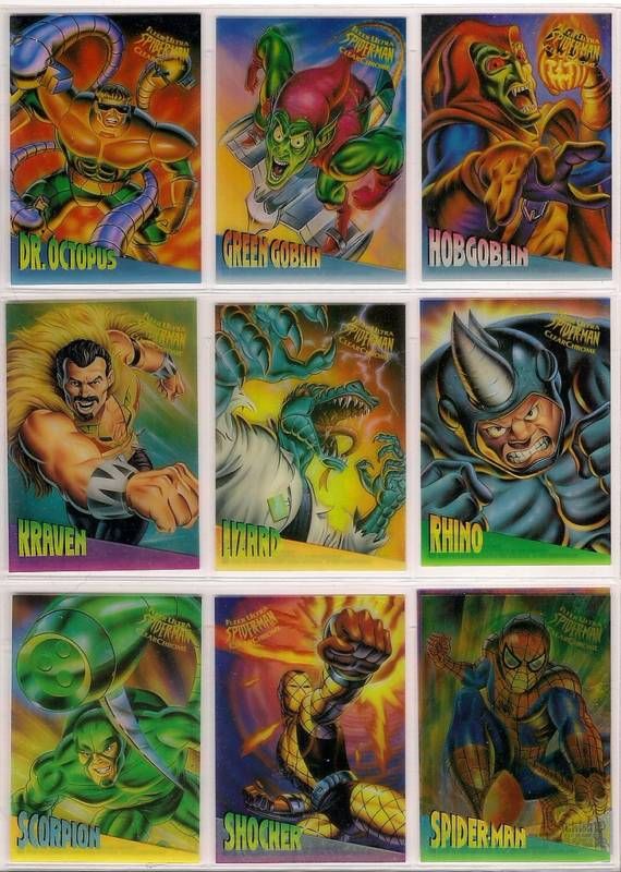 Fleer Ultra 1995 Spiderman Full Complete Set n Sub Sets  