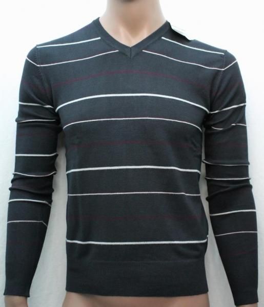 Man sweaters V neck fancy anthracite M  