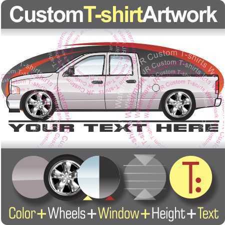 Custom T shirt for 02 08 Dodge Ram 1500 2500 dually SRT 10 pickup 