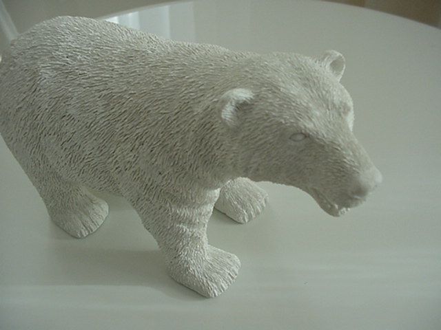 MODERN in WILDERNESS POLAR BEAR STATUE SCULPTURE  