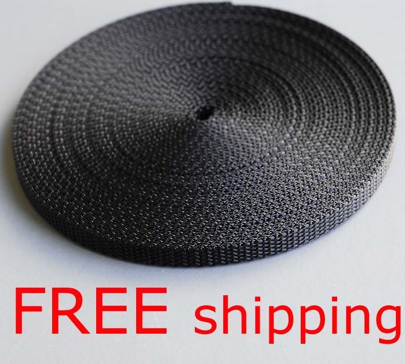 inch(10mm) 10yds Black Heavy Weight Nylon Webbing  