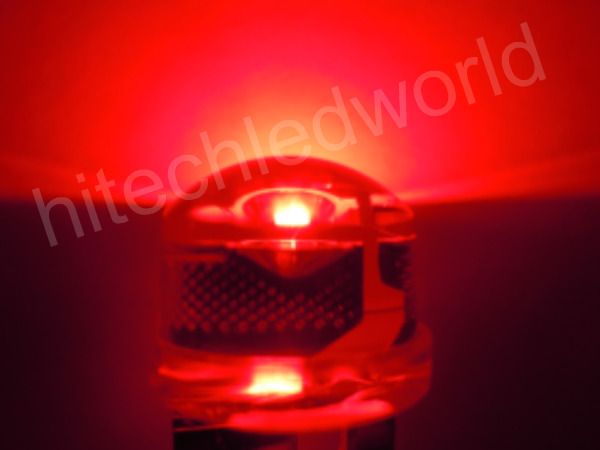 10p 0.5W 5 Chips 8mm StrawHat Red LED Light 100,000mcd  