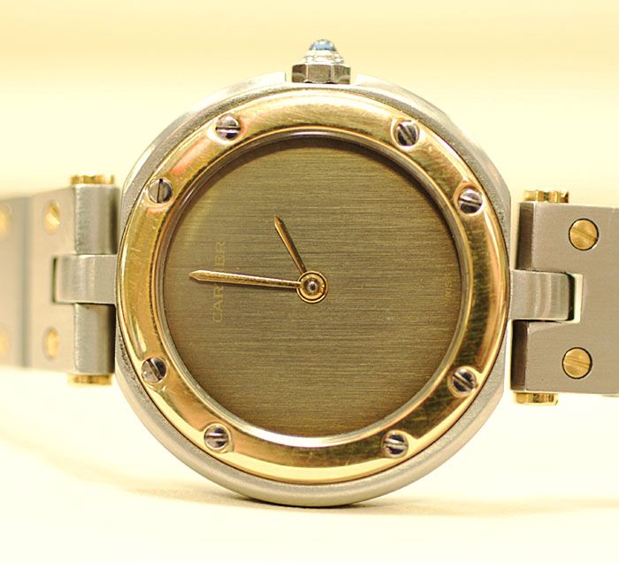 CARTIER SANTOS VINTAGE LADIES SWISS QUARTZ WATCH 18K Gold & SS.FITS 