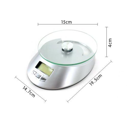 Compact 5Kg /11lbs x 1g Digital Kitchen Scale Diet Food Scale 5000g x 