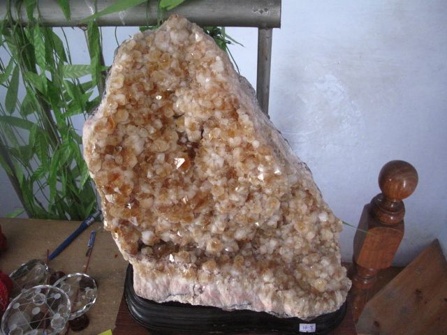 32.47lb 100% Natural Citrine yellow Point Cluster & agate Brazil 