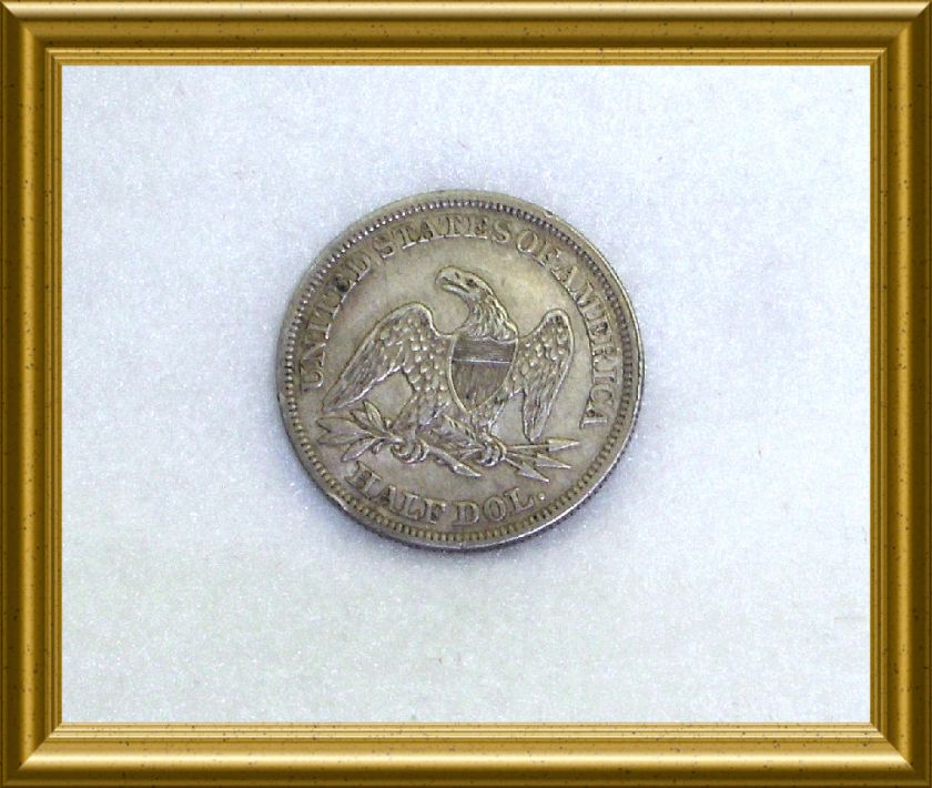 1854 SEATED LIBERTY SILVER HALF DOLLAR SOLID EF XF GRADE RARE KEY 