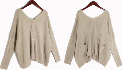   BATWING SLEEVES CARDIGAN KNIT COAT (2 SIDES WEARABLE) 1509  