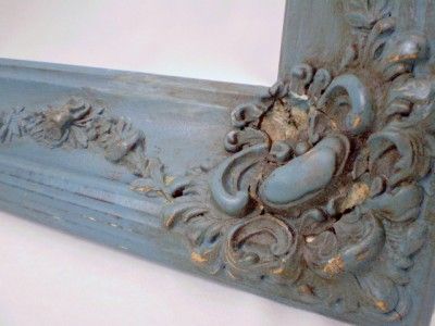   BLUE Cottage Shabby CHIC Carved WOOD Picture FRAME 16 x 20  