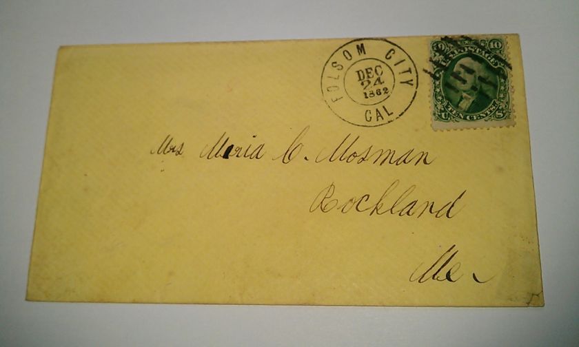1850s Downieville Sierra California paid 6 to galway New York Cover 
