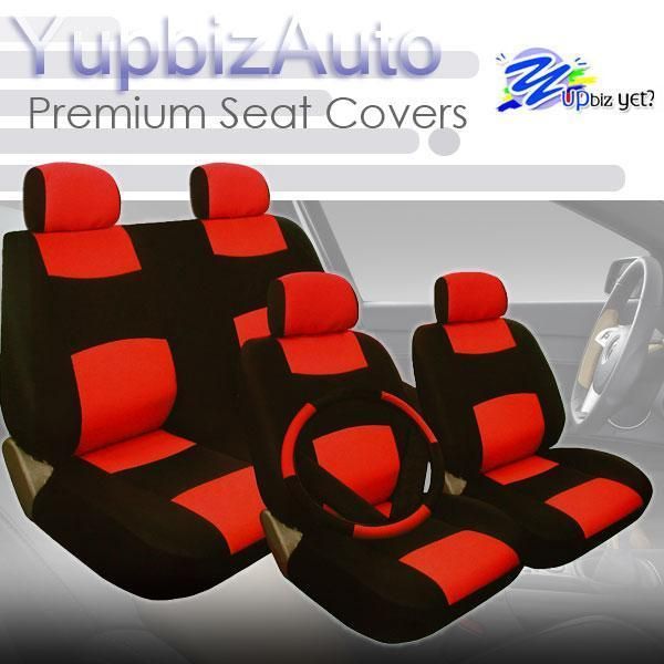 1996 1997 1998 1999 Honda Civic Car Seat Covers Blk/Red  