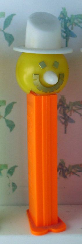 PEZ Singles Christmas Snowman DETYS  Yellow Head/Orange  