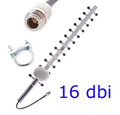 16 dBi 2.4 GHz 802.11b/g Wifi Yagi Antenna N F  