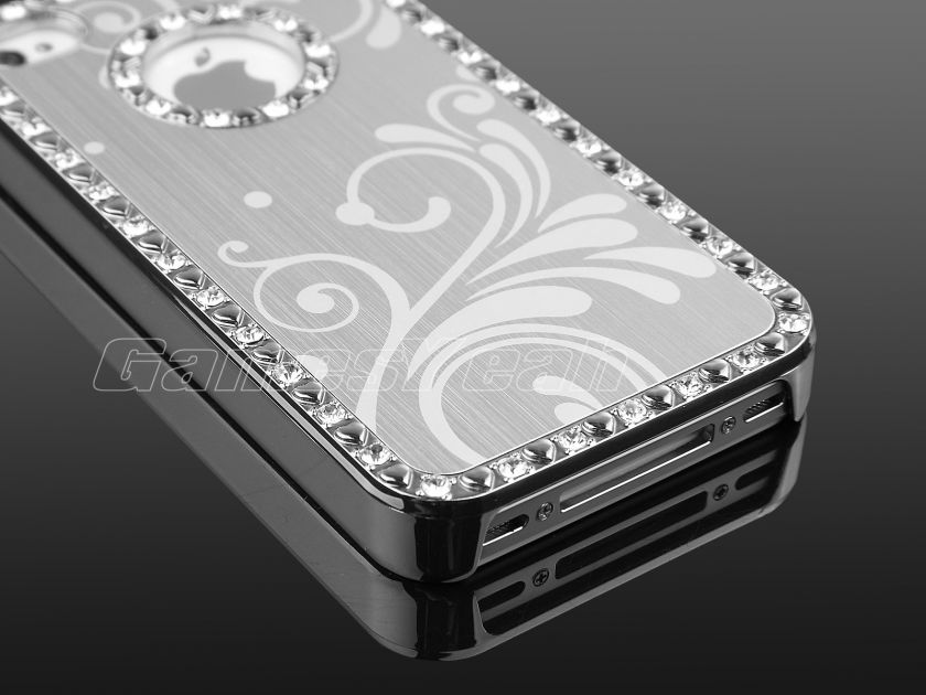   Aluminum Diamond Hard Case Cover F iPhone 4 4S + Screen Film  