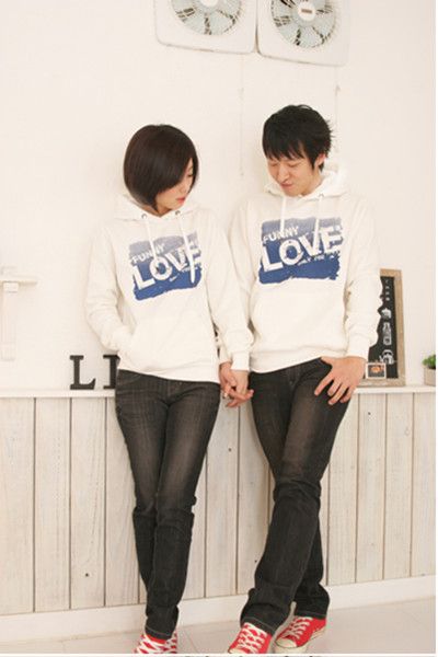 Cute Korean Style White FUNNY LOVE Back Pocket YOURE MINE Print 