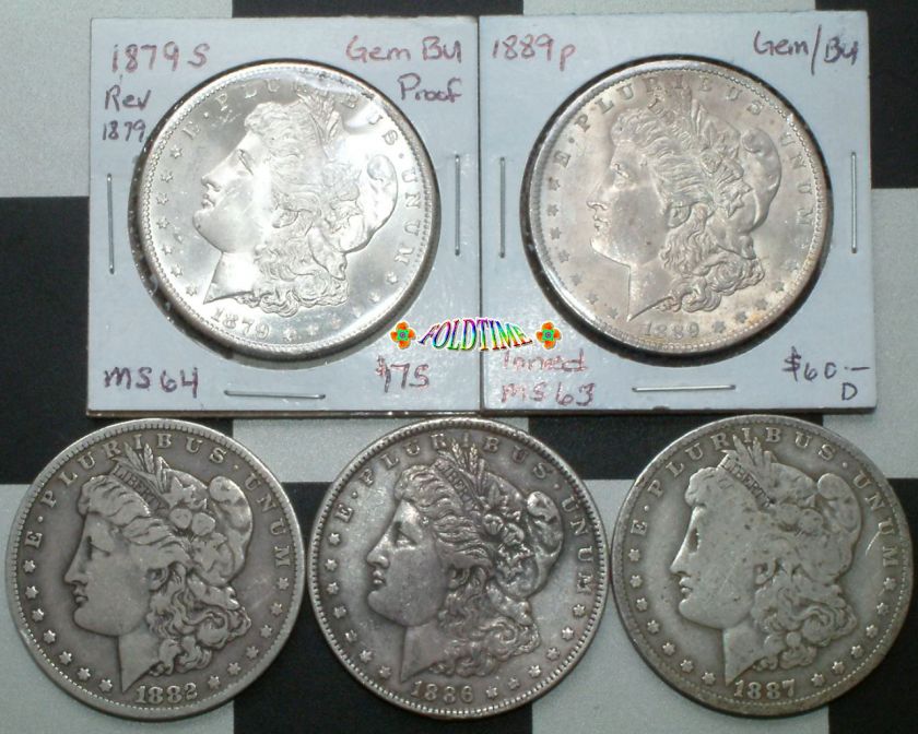   Coin Estate Lot 1879 1889 1887 1886 1882 o s collectible cc E77  