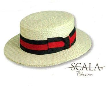 DORFMAN PACIFIC SCALA Nautical Italian Venice BOATER SKIMMER Braid HAT 