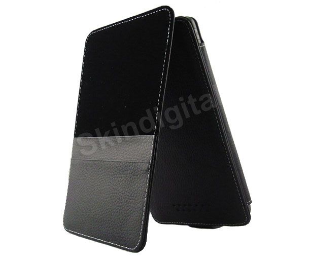 For Nook Tablet / Nook Color Black GENUINE LEATHER Case Cover Flip 