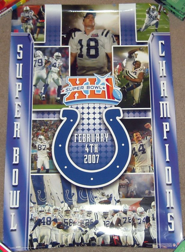 LARGE INDIANAPOLIS COLTS SUPER BOWL XLI POSTER   SHARP  