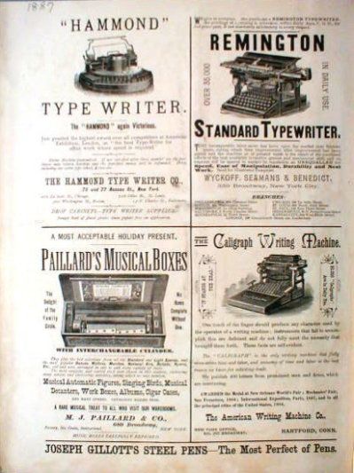 1887 Santa Claus Typewriter Hammond Remington Caligraph  