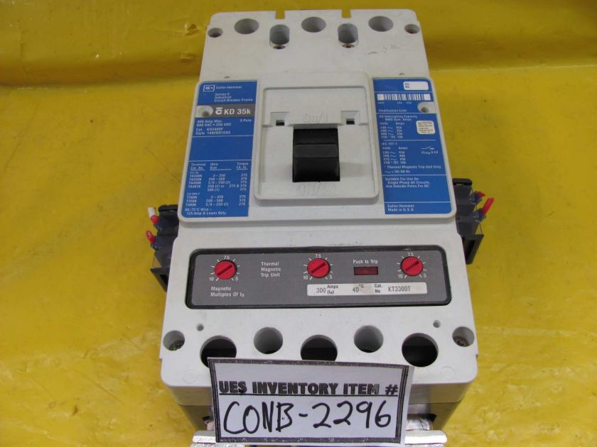 Cutler Hammer Circuit Breaker KD3400F WORKING  