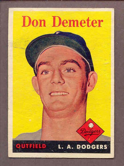 1958 TOPPS #244 DON DEMETER DODGERS VG EX/EX  