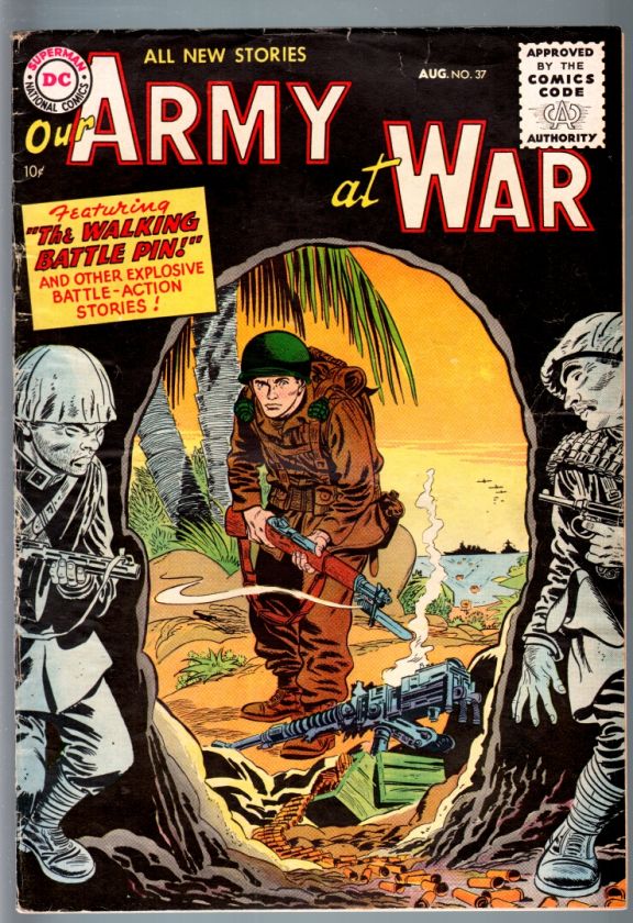 OUR ARMY AT WAR #37 1955 DC WAR PRE CODE MORT DRUCKER VG+  