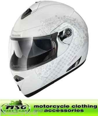 SHARK OPENLINE SWEETLEAF MOTORCYCLE HELMET WSS WHITE XS  