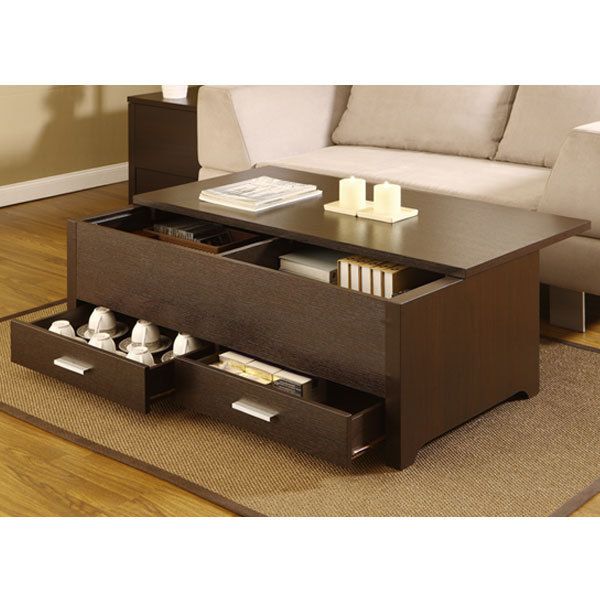 Garretson Storage Box Coffee Table in Espresso Finish  