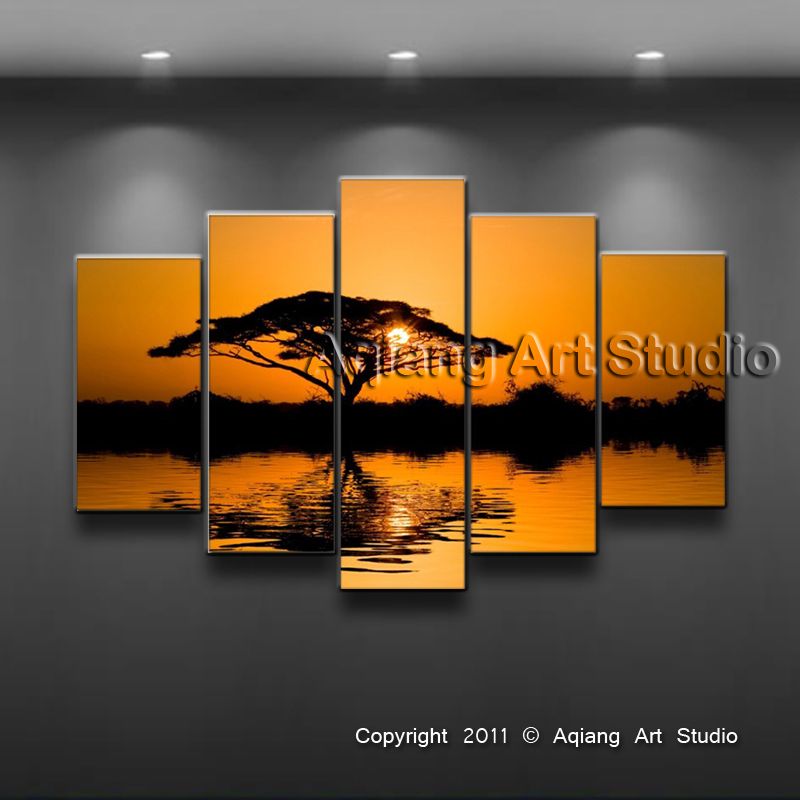   Africa Sunset HUGE LANDSCAPE CONTEMPORARY WALL ART WORTHlESS DEC