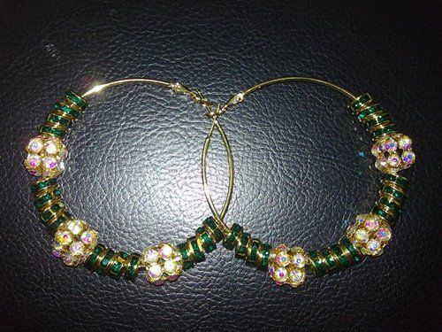   Crystal Rhinestone hoops Poparazzi Inspired Basketball wives Earrings