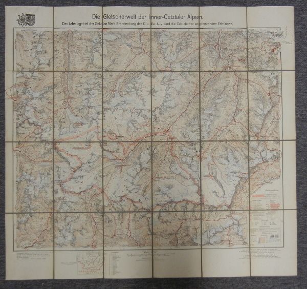  map of tirol austria alps mountains scarce original pre world war 