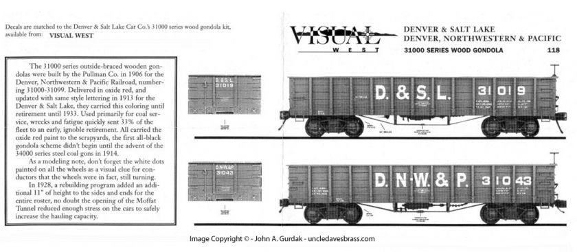   NORTHWESTERN & PACIFIC DNW&P OUTSIDE BRACED GONDOLA 31000 KIT  