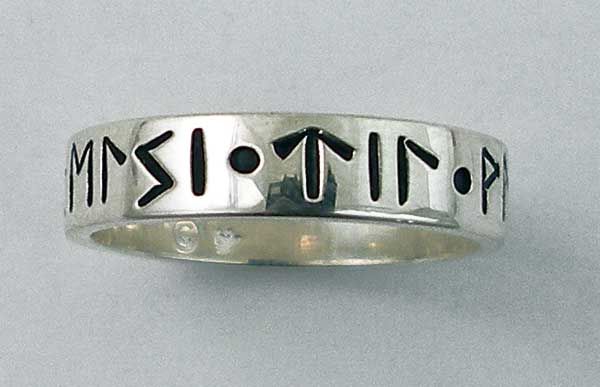 FREE TO BE ME, Norse RUNE magic spell ring, sterling  