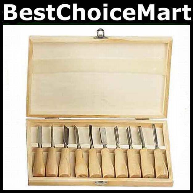   10 Pc Hobby Wood Chisel Set   woodworking TZ7410W 768537099224  