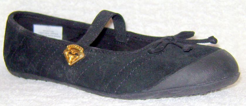 NEW ROXY WONTON BLACK QUILTED SUEDE BALLET FLATS  