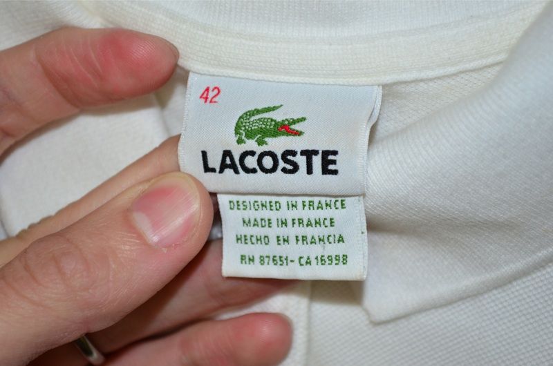 Lacoste white polo shirt women size 10 / 42 Made in France  