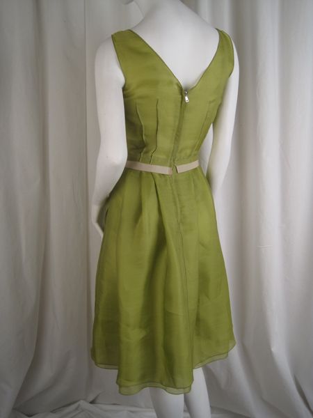 1750 Dolce Gabbana Italy Dress Green Silk Taffeta 40 6 S #0007ZJ 