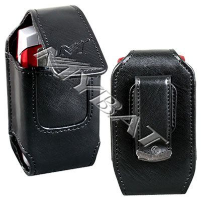 NEW BLACK LEATHER CASE POUCH 4 LG VX5500 VX8360  