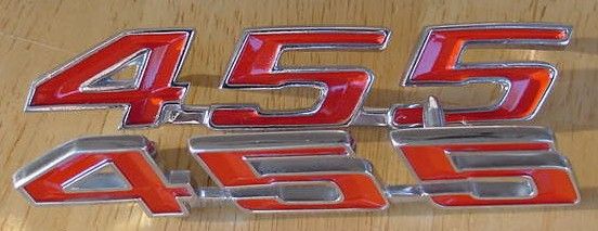 67 68 69 Firebird 455 Hood Emblems NEW pair  