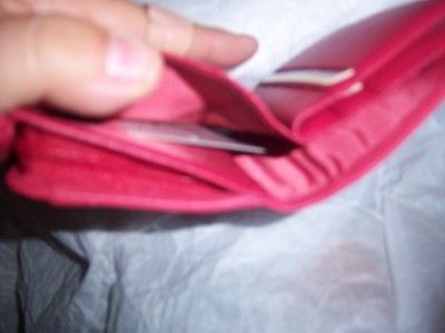 NIB Buxton Small red Whiplash Leather Wallet  