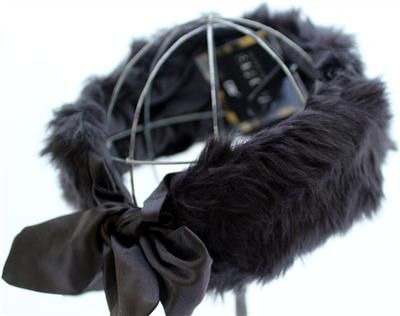 Black Faux Fur Headwrap Headband Winter Head Wrap Head Band D&Y David 