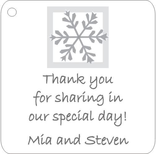 15 CUSTOM SNOWFLAKE WEDDING & BRIDAL SHOWER FAVOR TAGS  