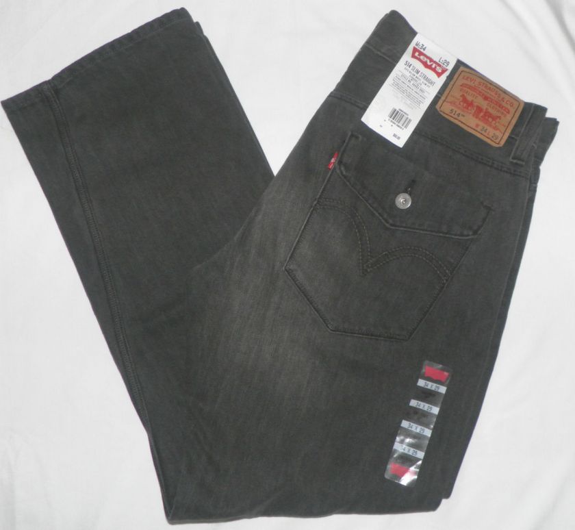 NWT Mens Levis 514 Slim Straight Dark Pants Jeans Size 34x29  