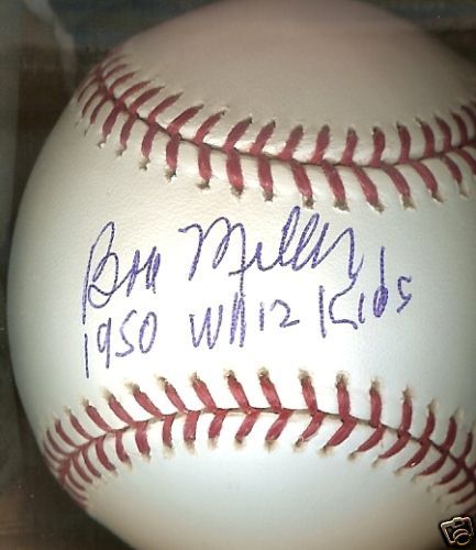 Bob Miller 1950 Phillies Whiz Kids Signed ML Baseball  