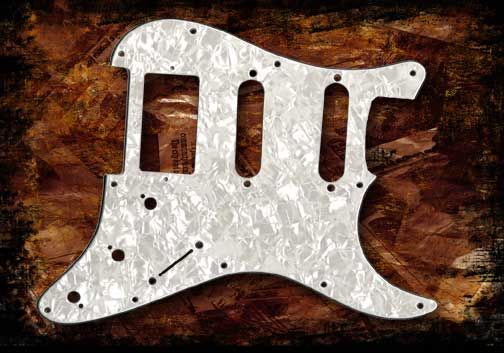 WHITE PEARLOID PICKGUARD FOR FENDER FAT STRAT HSS SSH  