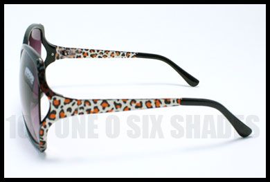 ZEBRA Animal Womens Oversized Retro Sunglasses BLACK  