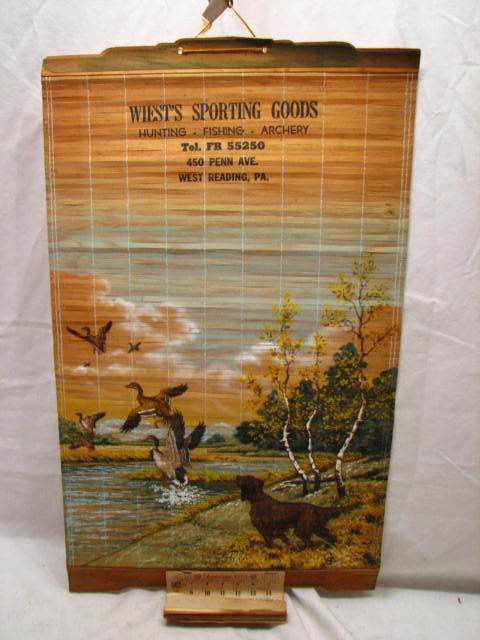 WEIST READING PA CALENDAR AD HUNTING GAME BIRD DOG  